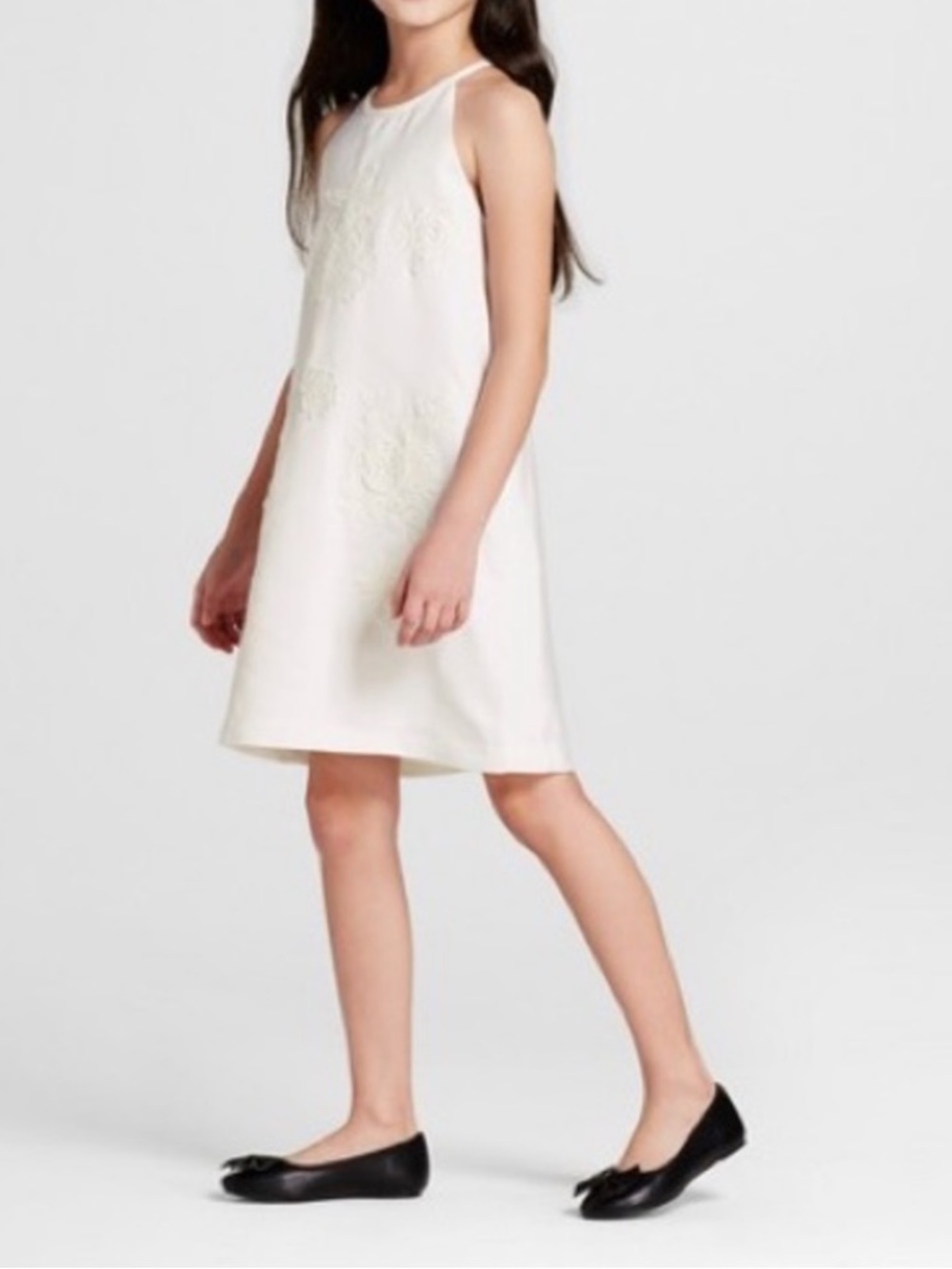 Victoria Beckham x Target girls sz XL ivory white sundress appliqués vtg 2017